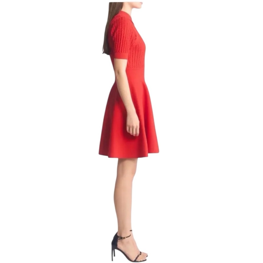Ted Baker Mia Knit Ribbed Skater Dress In Red Size 5/12 - Picture 3 of 16
